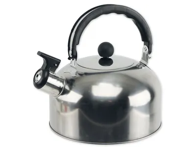 Produktbild von Redcliffs-Outdoors Pfeifenkessel, Edelstahl/Polypropylen, 19,3x14 cm, 2 l, silber/schwarz