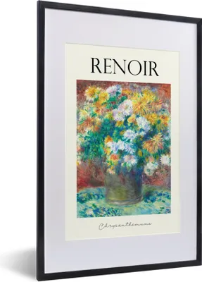 Produktbild von MuchoWow® Gerahmtes Poster Kunst - Renoir - Blumen 40x60 cm - Poster mit Schwarzem Bilderrahmen Wandposter Rahmen Foto Bilder - Poster in Rahmen