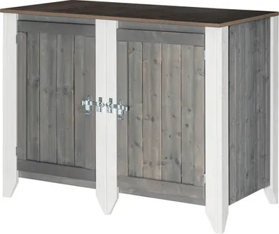 Produktbild von Gartenschrank/Outdoorküche Konsta Typ 561 Sideboard inkl. 2 Türen 115 x 60 x 88 cm hellgrau-creme
