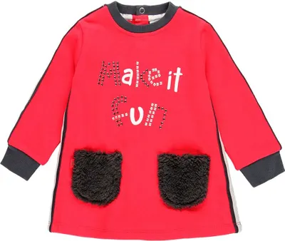 Produktbild von Boboli Fuppel Kleid Mit Haartaschen Rot 24 Months Mädchen Rot 24 Months