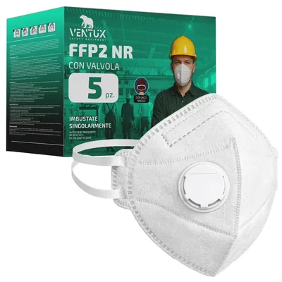 Produktbild von Atemschutzmaske FFP2 Staubmaske Partikelschutzmaske - Mit Ventil - Filtration über 94% - Einweg -