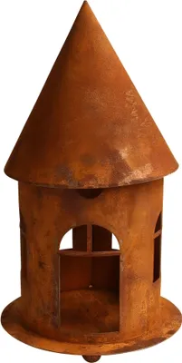 Produktbild von Rost Vogelhaus rund 46 cm hoch Edelrost Futterhaus rostige Gartendeko Windlicht
