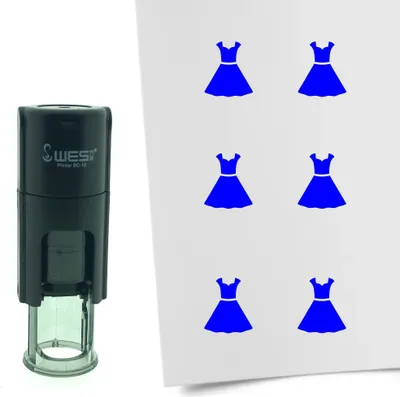 Produktbild von CombiCraft Selbstfärbender Stempel 'Kleid' in der Farbe Blau, Ø10mm