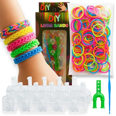 Obrázek produktu pro Gumičky na výrobu náramků – sada pro děti na tvoření náramků z textilních pásek