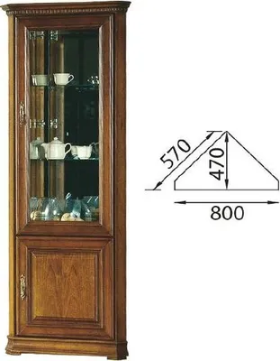 Produktbild von Klassischer Vitrine Vitrinenschrank Eckschrank Schrank Massiv Sammler Vitrinen