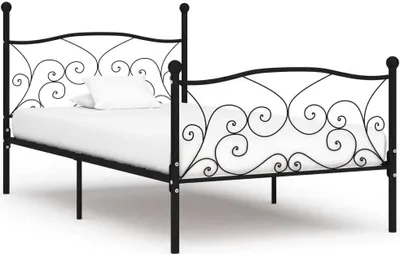 Produktbild von Bettgestell mit Lattenrost Schwarz Metall 100 × 200 cm