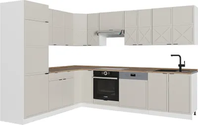 Produktbild von Eckküche Vicco Fame-Line GrauBeige/Weiß 287 x 60 cm , AP Eiche, Model 50535