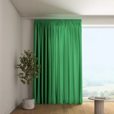 Produktbild von Dekoria Vorhang mit Kräuselband, grün, 130 x 245 cm