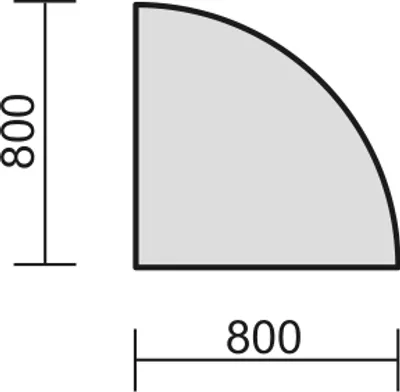 Produktbild von Geramöbel Verkettungsplatte Viertelkreis 90° inkl. Verkettungsmaterial, 800x800, Ahorn, S-617108-A