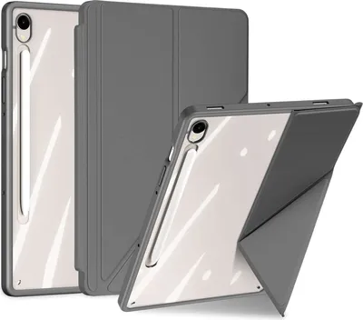 Produktbild von Handyhülle mit Klappe für Galaxy Tab S10 FE / S9 FE / S9, Dux Ducis Magi, Transparent und Grau