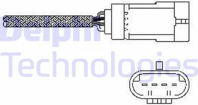 Produktbild von DELPHI Lambdasonde für RENAULT Clio III Schrägheck (BR0/1, CR0/1) Beheizt 440mm ES10793-12B1