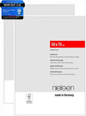 Produktbild von nielsen Bilderrahmen Atlanta (2er Set), 50x70 cm, Aluminium Weiß Matt
