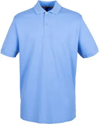 Produktbild von Henbury H101 | Herren Modern Fit Baumwolle Microfine-Piqué Polo Shirt - Farbe: Mid Blue - Größe: S
