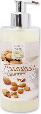 Produktbild von Vegane Flüssigseife mit Mandelmilch 400 ml im Spender von Florex vegan