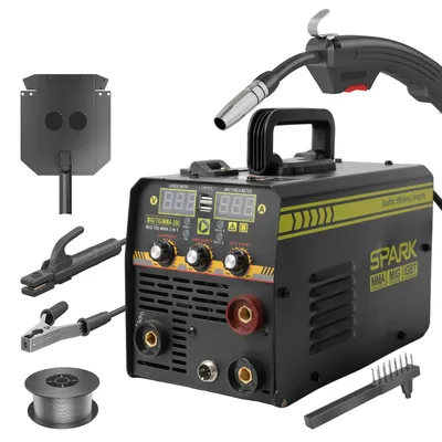 Image de Appareil de soudure - 3 en 1 (MIG/MMA/TIG) - 220 V - Technologie inverter - Affichage numérique - Portable - Noir