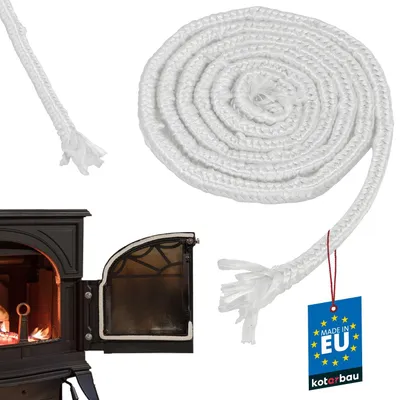 Productafbeelding van KOTARBAU® Vuurvaste glasvezel, kachelafdichtingskoord 10 x 10 mm 2 m schoorsteenafdichting kachelafdichting kacheltape