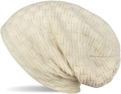 Produktbild von styleBREAKER Feinstrick Longbeanie Mütze mit Flecht Muster und warmem Fleece Innenfutter | Winter Strickmütze Uni elastisch weich bequem warm