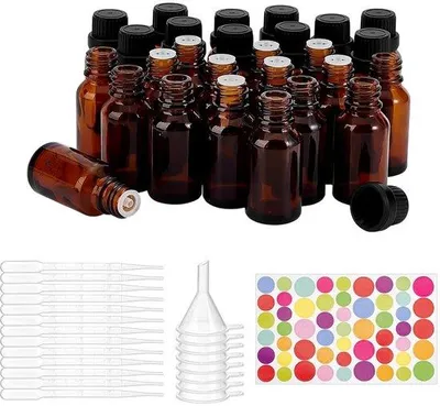 Productafbeelding van Glazen Flesjes 48 Stuks 15 ml - Hervulbare Containers