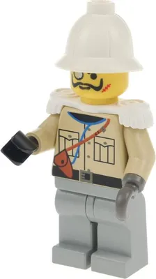 Produktbild von 1x Lego Minifigur Adventurers Lord Sam Sinister Epauletten Helm weiß adv039