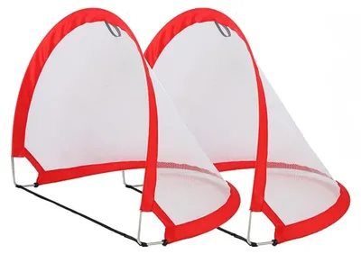 Produktbild von Bandito FunHockey Pop Up Mini Torset für Kinder, 60x60x40 cm, automatisch faltbares Fußballtor, wetterfestes Hockey Tor für Garten und Kinderzimmer, Floorball, Feldhockey Tor mit Tasche und Bodenhaken