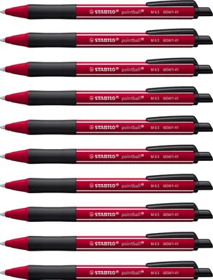 Produktbild von STABILO Druck-Kugelschreiber -  pointball NatureCOLORS Wildflower - 10er Pack - burgund…
