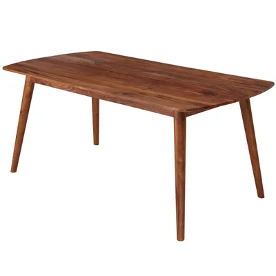 Produktbild von FineBuy Esstisch Massivholz Sheesham Braun, 1,2 x 0,77m, moderner Landhausstil, handgefertigt, Anti-Rutsch-Noppen