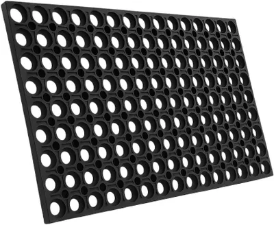 Produktbild von BirnePower Ringgummimatte 80x120cm, 22mm Stark, Heavy Duty Gummimatte, Rutschfest, Schmutzfangmatte Außen, Werkstatt, Paddock, Schwarz