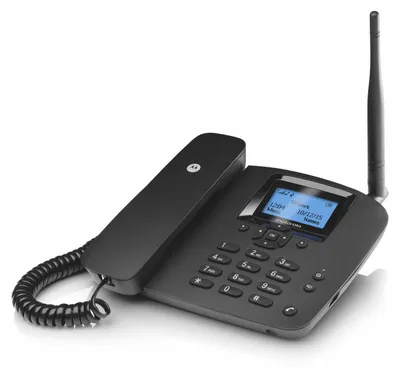 Produktbild von Motorola FW200L, DECT-Telefon, Kabelgebundenes Mobilteil, Freisprecheinrichtung, 1000 Eintragungen, Anrufer-Identifikation, Schwarz