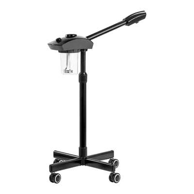 A black facial steamer on a white background.