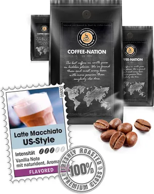 Produktbild von Kaffee CAFFÈ LATTE MACCHIATO von Coffee-Nation, 500g Bohnen