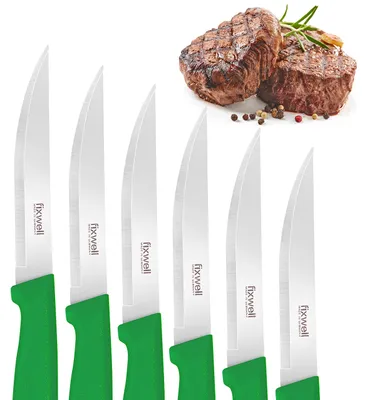 Steakmesser-Set, 6 Stück, rostfrei, spülmaschinenfest, 115 mm Klinge