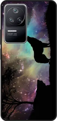 Produktbild von König Design Hülle kompatibel mit Xiaomi Poco F4 Kunststoff Soft Handyhülle - Handy Case Wolf Abendhimmel