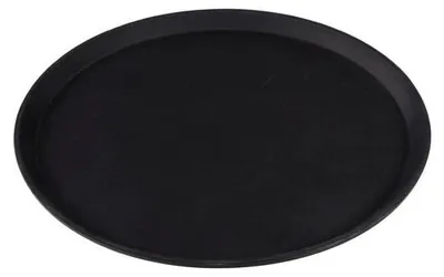Produktbild von Tablett - rund - rutschfest - schwarz - 40 cm