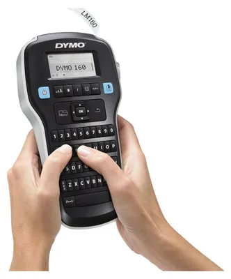 Zdjęcie produktu dla DYMO LabelManager Drukarka etykiet 160 | Ręczna drukarka etykiet z klawiaturą QWERTY | Czarna i biała taśma etykietowa D1 (12 mm) w zestawie | Do domu i biura, QWERTY, D1, Termotransferowy, 180 x 180 DPI, 12 mm/s, Czarny, Srebrny