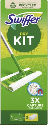 Immagine prodotto di Set iniziale Swiffer tergipavimento 1x tergipavimento + 2x panni per pavimenti asciutti con triplo assorbimento della polvere