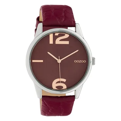 Produktbild von Oozoo Armbanduhr weinrot Leder Timepieces Damen Analog-Quarzuhr UOC10378