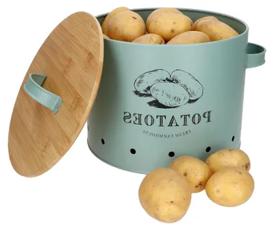 Produktbild von Kartoffeltopf Fresh I belüftete Metall-Vorratsdose mit Bambusdeckel für Kartoffeln