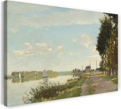 Produktbild von Leinwandbild (80x60cm): Claude Monet - Argenteuil (1872), echter Holz-Keilrahmen inkl. Aufhänger, handgefertigt in Deutschland
