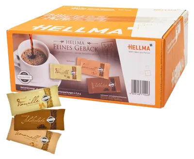 Produktbild von Hellma Kekse Feines Gebäck 3er Mix Karamell, Vanille, Schokolade 200 Stk