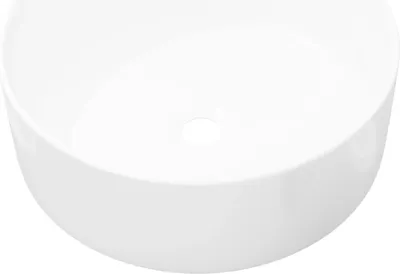 Produktbild von vidaXL Waschbecken Rund Keramik Weiß 40 x 15 cm
