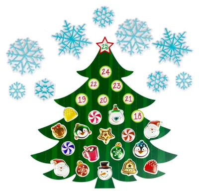 Obrázek produktu pro Vánoční nástěnné samolepky - Adventní kalendář - Vánoční stromek