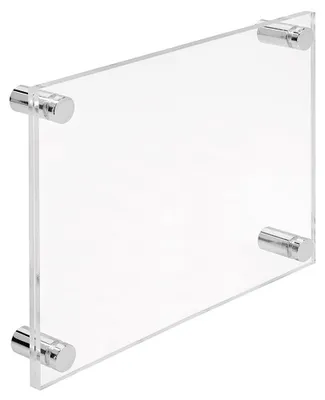 Produktbild von Firmenschild Namensschild Acrylglas DIN A4 – inkl. 4 Messing-Abstandshalter 13×19 mm, Chrome, Türschild