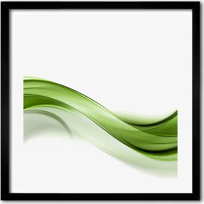 Produktbild von Bild - 50 cm x 50 cm - MDF - Rahmen, Wandkunst - Grüne Welle
