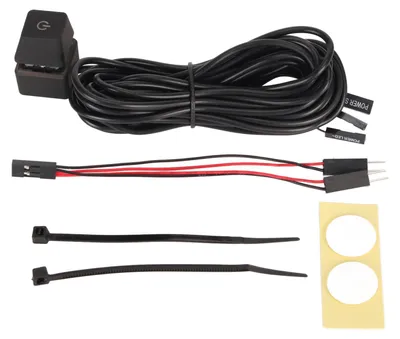 Image de Bouton d'alimentation PC mécanique à commutateur bleu, rétroéclairé, Plug-and-Play, pour ordinateur de bureau, bureau et jeux vidéo, avec voyant vert et câble de 4 m
