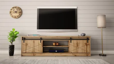 Produktbild von TV-Lowboard Schrank Fernsehtisch GRANERO eiche wotan  200 cm breit