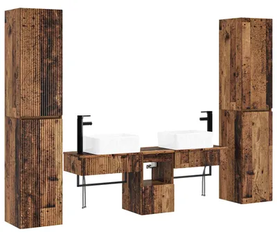 Obrázok produktu pre vidaXL Súprava kúpeľňových nábytkov, 5 kusov, recyklované drevo, 33 x 34,5 x 160 cm