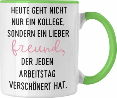 Produktbild von Trendation - Jobwechsel Geschenk Kollege Schöner Spruch Abschied Bester Kollege Abschiedsgeschenk (Grün)