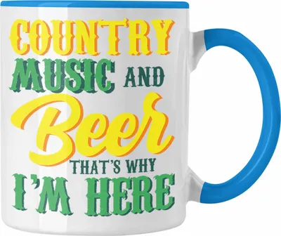 Produktbild von Trendation -  Lustige Country Music Tasse Geschenk für Fans der Country-Musik (Blau)