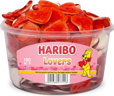 Immagine prodotto di Haribo - Caramelle Lovers, barattolo da 150 pezzi