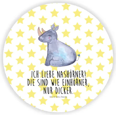 Produktbild von Mr. & Mrs. Panda magnet Einhorn Nashorn - Weiß - Geschenk, Whiteboard, Kühlschrankmagnet, pinnwand, Unicorn, für kühlschrank, Zoo, Regenbogen, Lustig, pinwand, Nashörner
